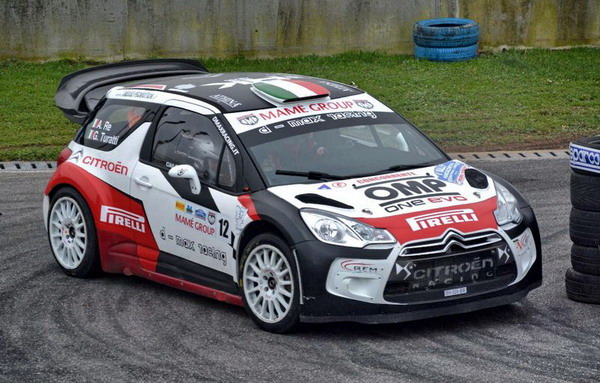 I secondi classificati Alessandro Re e Giulio Turatti su Citroën DS3 WRC 