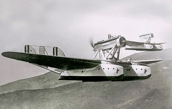 Due Savoia Marchetti S.55 M in volo in formazione 