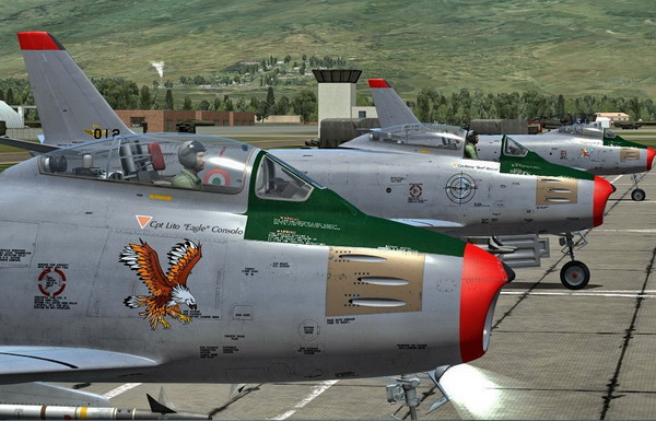 Bellissimo l’F86 Sabre di DCS qui con le livree personalizzate dei Piloti Virtuali Italiani