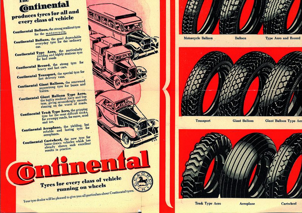 Continental tires - Claim from the 1930s, Continental Reifen - Werbespruch aus den 1930ern,
