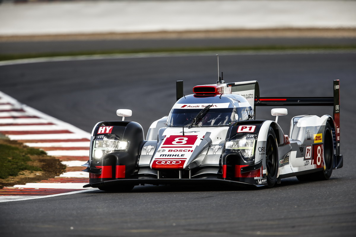 08 DUVAL Loic (FRA) DI GRASSI Lucas (BRA) JARVIS Oliver (GBR) AUDI R18 ETron Quattro team Audi Sport Joest action during the 2015 FIA WEC World Endurance Championship 6 Hours of Silverstone, England, from April 9th to 12th 2015. Photo DPPI / Florent Gooden.