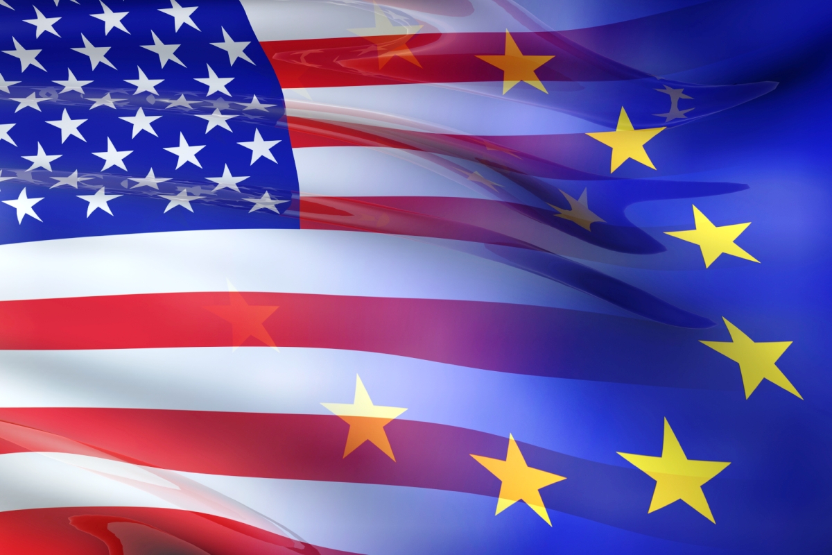 US - EU flag 3D